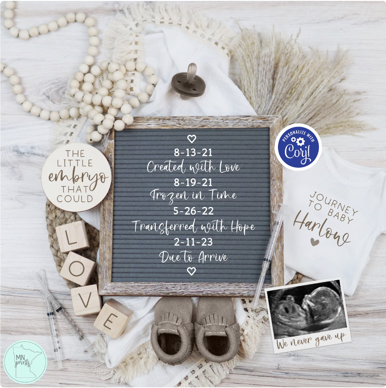 Commemorate your IVF journey with this creative IVF pregnancy announcement idea!